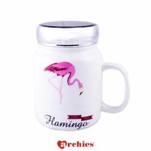 Archies Ceramic Mug with Lid Love You Flamingo Print 200ml