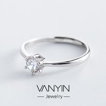 Sterling silver ring_Wan Ying Jewelry Six-Claw Diamond