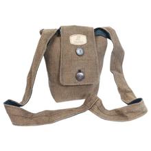 Solid Cotton Button Closure Crossbody Bag