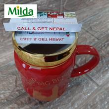 Milda - Ceramic - Coffee - Milk - Mug - Cup -Decal - with lid