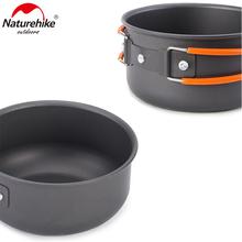 Naturehike Outdoor Camping 4 in 1 Picnic Pot 2-3 Person Camping Pot Sets Portable Outdoor Cookware Picnic Pot and Pan