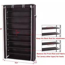 10 Tiers Shoe Rack with Dustproof Cover Closet Shoe Storage Cabinet Organizer