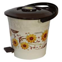 Bagmati Brown Floral Small Plastic Paddle Bin