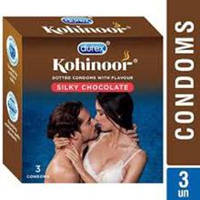 Durex Kohinoor Silky Chocolate Flavor Condoms - Pack of 3.