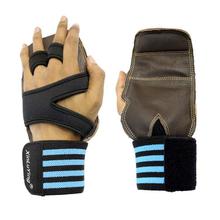 Sky Blue/Black Lining Design Gym Gloves For Men