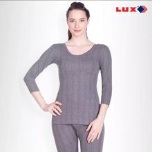 Lux Inferno Charcoal Melange Thermal 3 quarter Sleeve Top & Leggings for Women (Thermocoat)