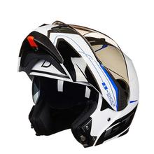 Beon Flip Up Dual Visor Racing Motos Black and White Helmet B-700