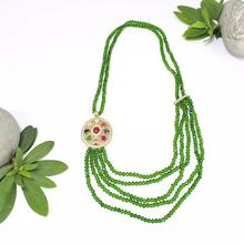 Green Beaded 'Rani Haar' Designed Pote Necklace For Women