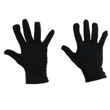 Black Plain Skinny Inner Fleece Gloves For Men