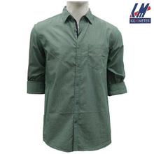 KILOMETER Green Solid Casual Shirt For Men