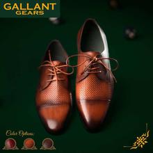 Gallant Gears Red Leather Lace Up Formal Shoes For Men - (MJDP31-12)