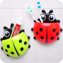 Cute Ladybug Design Popular Suction Tooth Brush Toothpaste Holder Bathroom Decor