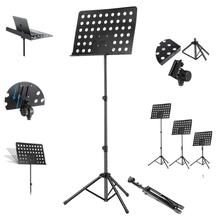 Kadence Music Stand, Height & Angle Adjustable Orchestral Stand Conductor Sheet Stand and Music Sheet Clip Holder, Notation Stand Black NK09