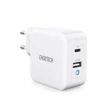 CHOETECH USB-C PD 65W Charger GaN Tech Dual Port Type C Wall Fast Power Adapter - iSure