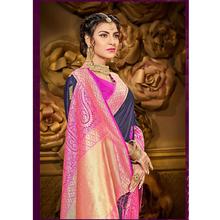 Pink Kanjivaram Banarasi Silk Saree with Pink Blouse Piece for Party, Wedding, Festival and Causal