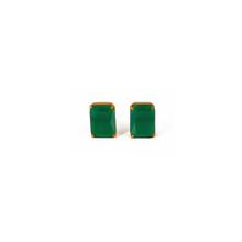 Rectangle Emerald Stud Earrings For Women