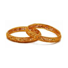 Half Net Golden Bangles 1 Pair