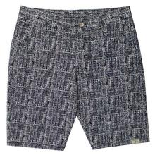 Black/White Stripe Print Cotton Shorts For Men