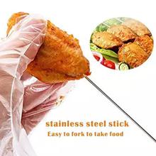 Barbecue Skewers，Meccion 10Pcs Stainless Steel Barbecue String with Wooden Handle BBQ Stick Needles