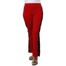 Red Polyester Casual Pant For Women