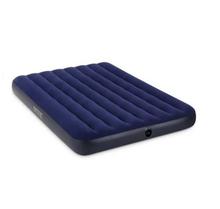 Blue Stripe Flocked Double Inflatable Mattress - 68758