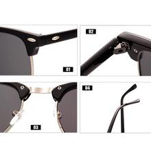 LeonLion 2019 Polarized Semi-Rimless Sunglasses Women/Men Vintage Rice Nail UV400 Classic Eyewear Brand Designer Sun Glasses