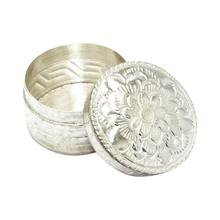 Pure Silver Open Flower Carved Asarfi Box - SAF27205 - 15.653g