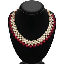 Sukkhi Kundan Modish Gold Plated Red Choker Necklace Set for