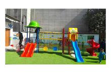 Outdoor Play Station With Double Slide, Swing,Single Slide, Sprial, Climbing and House- 26 Feet