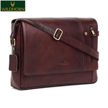 WildHorn Nepal Genuine Leather Maroon Messenger Bag suitable for office, college and for laptops upto 14.5 inches (MB 570)