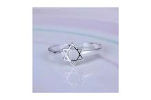 Silver Toned Star Shaped Adjustable Ring