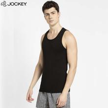 Jockey Black/Neon Cotton Round Vest For Men -  FP04-01