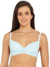 Jockey White/Jet Teal Printed T-Shirt Bra For Women - 1245