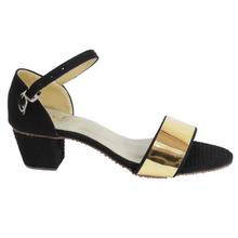 Black Ankle Strap Block Heels For Women