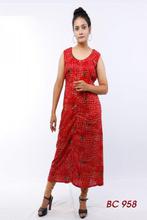 Red Abstract Printed Sleeveless Kurthi With Leggings