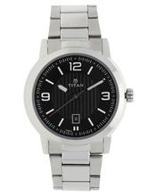 Titan Neo Black Dial Stainless Steel Strap Watch-1730Sm02