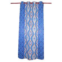 Curtains Buy 2 Get 2 Free [4pcs] [Snake Pattern Design] -Blue