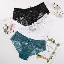 3 Pieces Panties Woman Underwear Briefs Sexy Lace Breathable