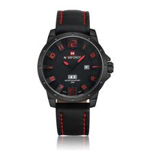 NaviForce NF9061 Date/Day Function Analog Watch For Men - Black/Red