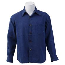 Blue Cotton Casual Shirt For Men