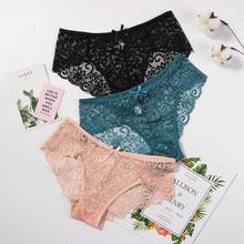 3 Pieces Panties Woman Underwear Briefs Sexy Lace Breathable