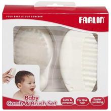 Farlin White Baby Hair Comb and Brush Set