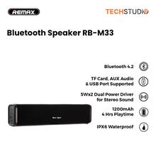 REMAX RB-M33 Bluetooth Speaker | Bluetooth 4.2 | Stereo Sound | IPX6 Waterproof | 4hrs Playtime |