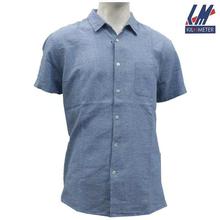 KILOMETER Blue Solid Half Sleeves Shirt For Men