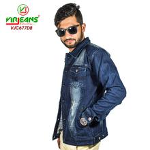 Virjeans Denim (Jeans) Non-Stretchable Jacket For Men Dark Blue-(VJC 677)