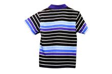 Kids Polo T-shirts Striped Design – Blue/White/Black