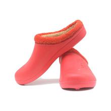 Red Warm Winter Rubber With Fur Inside Slipper For Women