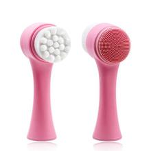 3D Double Side Silicone limpiador Face Cleanser Brush