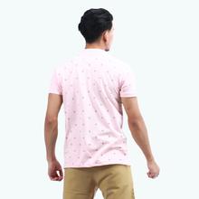 Oxemberg pink printed polo T-shirt for men