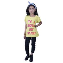 Gini & Jony Girls Yellow Printed Round Neck T-shirt